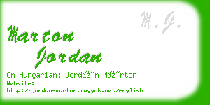 marton jordan business card